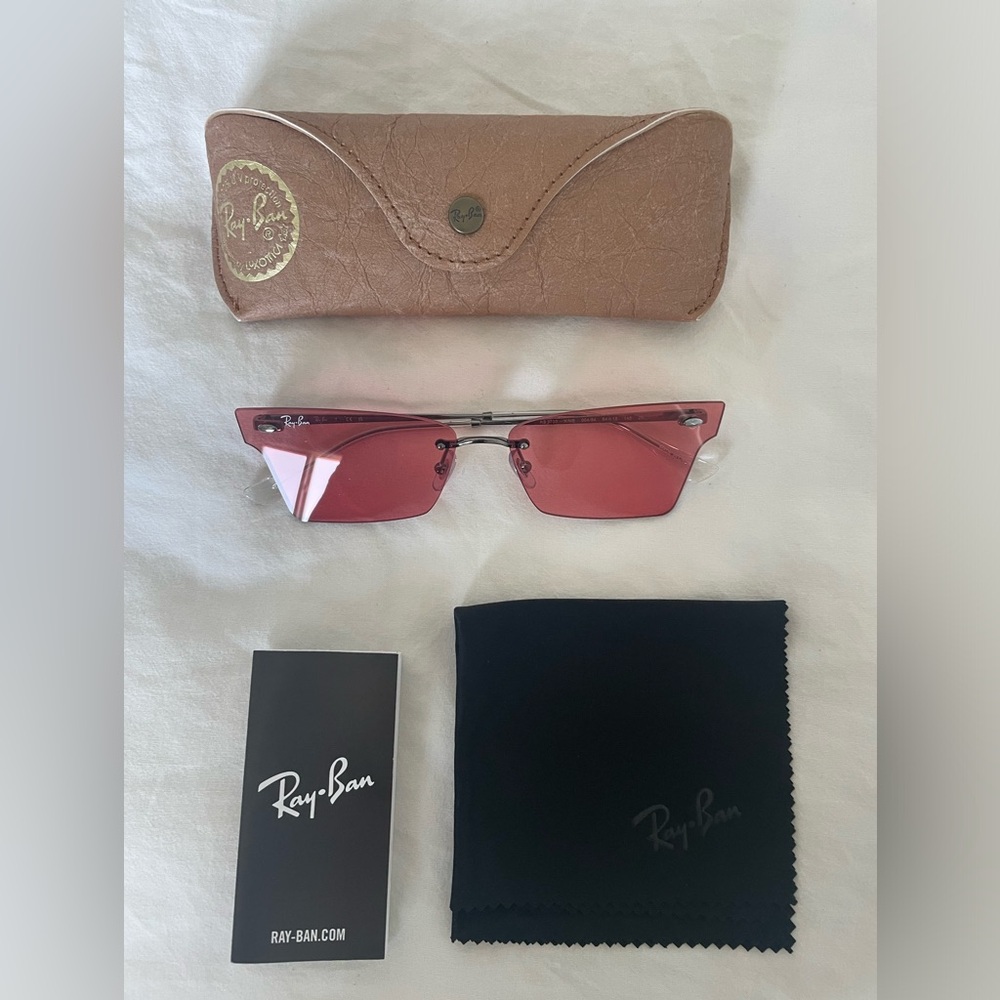 RAY-BAN XIME RED RIMLESS SUNGLASSES *NWT*